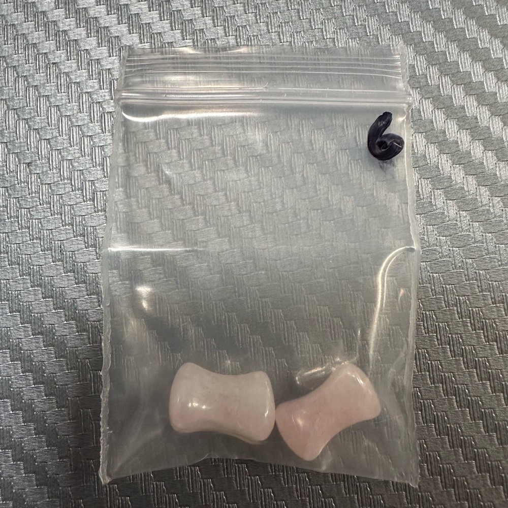 Rose Quartz Heart Shaped Plugs